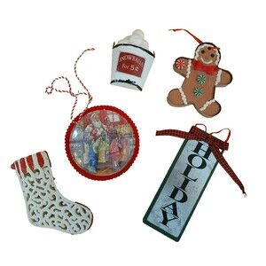 Christmas Ornament Bundle Set of 5 Holiday Tree Decorations